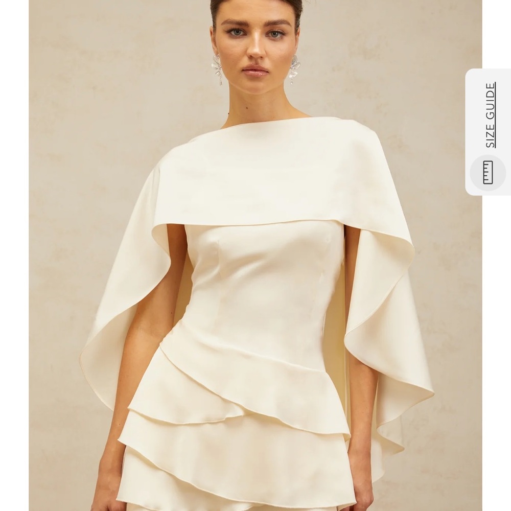Elegant Cream Cape Dress